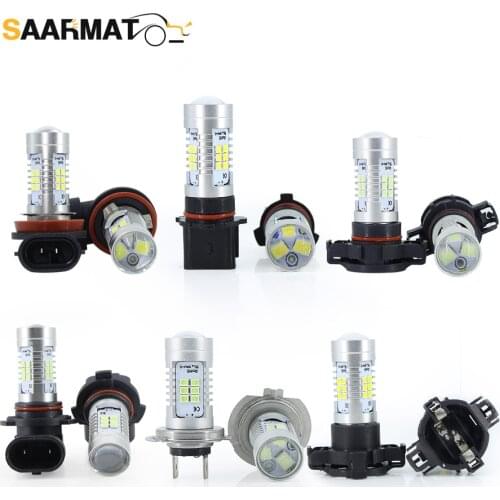 2Pcs LED H11 H8 H9 Fog lights H7 9005 HB3 H10 led 9006 HB4 car H16 P13W lamp PY24W Bulb Car Fog Lights lamp White Crystal Blue