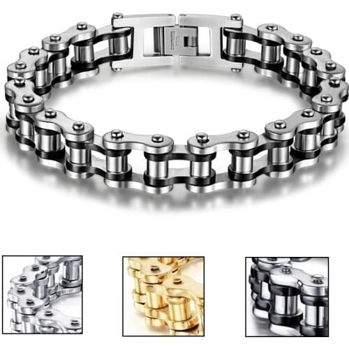 4 Color Modyle Biker Stainless Steel Mens Bracelet Fashion Sports Jewelry Bike Bicycle Chain Link Bracelet Casual Jewellery