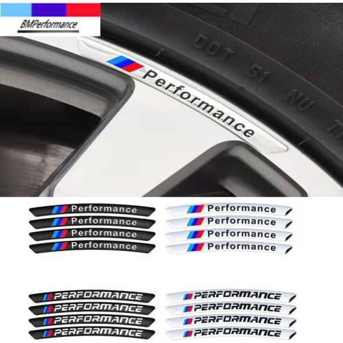 4pcs For Bmw X5 E70 X6 E71 E72 G20 G30 G31 G38 G15 G32 G11 G12 G01 G02 G05 G06 Car Wheel Hub Rim Sticker M Power Performance