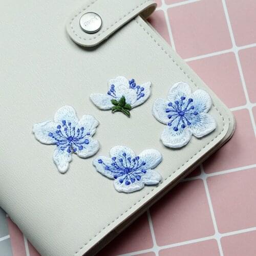 4pc/set embroidery Flower patches for clothes Iron on parches appliques for clothing floral badge parches para la ropa