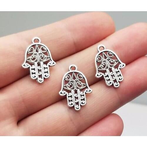 40pcs/lot--20x15mm, Antique silver plated hamsa hand charms,DIY supplies, Jewelry accessories