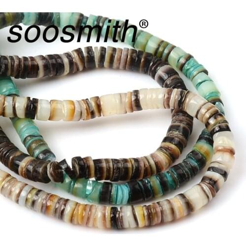 5~6mm oblate shell spacer beads making bracelet shell beads For Jewelry Making DIY Handicrafts Accessorie Wholesale