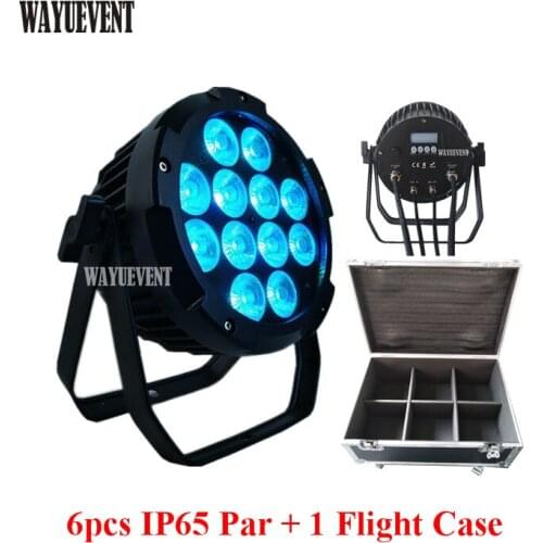 6pcs/lot flycase IP65 outdoor LED waterproof Par Light 12x18W RGBWA UV 6IN1 Parcan Wedding DJ Uplight
