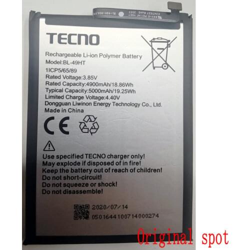 100% Brand new High Quality 4900mAh/5000mAh TECNO BL-49HT Battery For TECNO BL-49HT Mobile Phone
