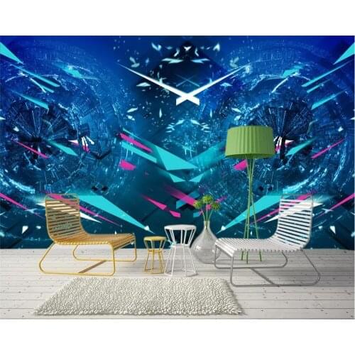 Beibehang Custom wallpaper 3D mural photo high-end blue technology building space TV decoration background wall painting
