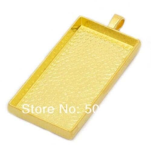 Free Ship!!! 30pcs 24x48mm vintage rectangle glass pendant setting, pendant blank, pendant tray