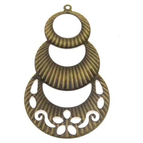 Free shipping Retail 5Pcs Bronze Tone Filigree Wraps Connectors Metal Crafts Gift Decoration DIY Findings 71X40mm F0343