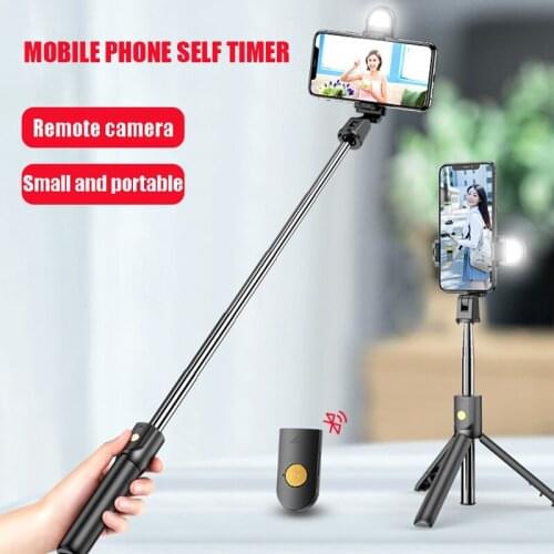 Bluetooth-compatible Wireless Selfie Stick Mini Tripod Extendable Monopod With Fill Light Remote Shutter For IOS Android Phone