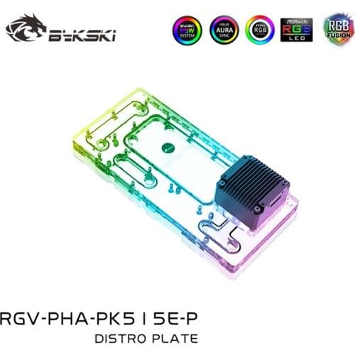 Bykski Distro Plate For PHANTEKS 515E Dynamic Chassis, Waterway Board Deflector Water Cooling 12V/5V MB SYNC RGV-PHA-PK515E-P
