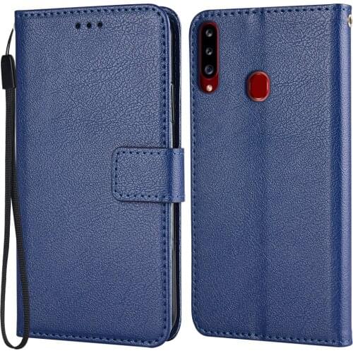 Wallet Case For On Samsung Galaxy A20s A207 A207F SM-A207F 6.5'Stand Leather Case Card Slots Book caseWith Hand Rope