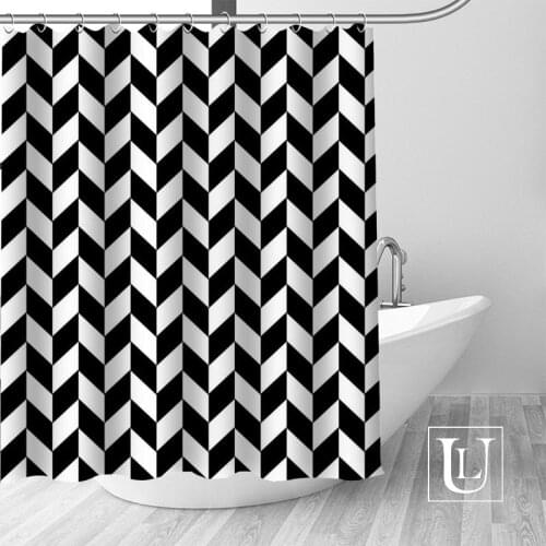 Black And White Shower Curtains Custom Design Creative Shower Curtain Bathroom Waterproof Polyester Fabric