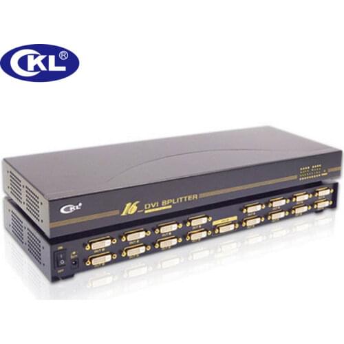 CKL High Quality 16 x 1 16 Port DVI Splitter box Support DDC DDC2 DDC2B HDCP 1920 x 1080 Hotkey Selection Rack Mount CKL-916E