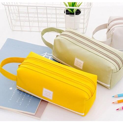 Color large-capacity pencil bag bag creative Korea cloth art pencil case school bag school bag school office stationery