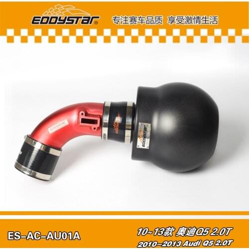 EDDYSTAR Bomb High Flow Carbon fiber air intake Filter SYSTEM with Fixed Clamps for Audi Q5 2.0T 2010-2013
