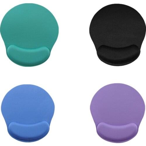 Smooth Solid Color Mouse Pad Waterproof Surface With Elastic Gel Wrist Rest Office Mouse Pad Non-slip Rubber Bottom Mouse Pad