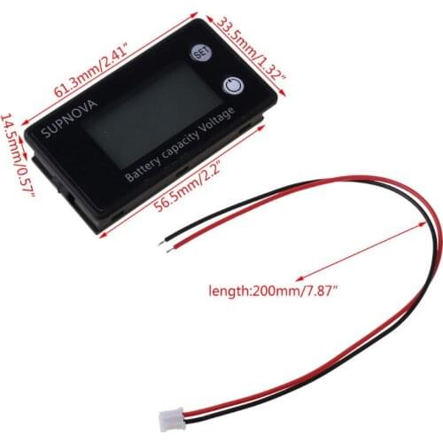 DC 8V-100V Lead Acid Lithium LiFePO4 Car Motorcycle Battery Capacity Indicator