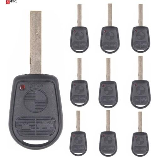 KEYECU 10 X for Bmw Key Shell 3 Button Uncut Blank HU92 Blade Remote Car Key Fob Cover Case Housing for BMW E31 E32 E36 E38 39