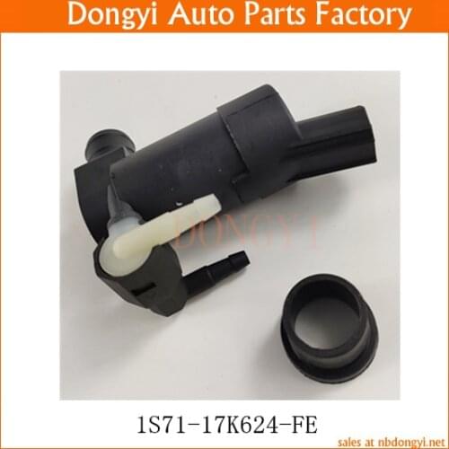 Front Rear Windshield Washer Pump Windscreen Wiper Washer Pump Motor with Grommet OE NO. 1S71-17K624-FE 1S7117K624FE