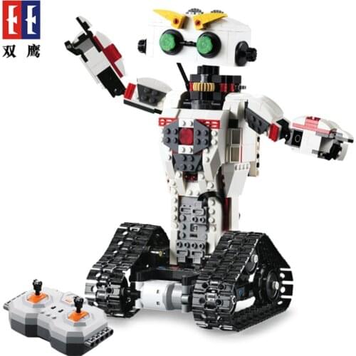 Building Blocks Technic Motor Remote control robot C51027 C51028 2 In 1 Deformation remote control robot humanoid Toys For Kids