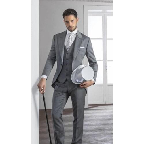 Mans Wedding Suits Groom Wear Tuxedos Best Man Suits Business Suits Prom Dinner Dresses Peaky Blinders 3Piece(Jacket+Pant+Vest)