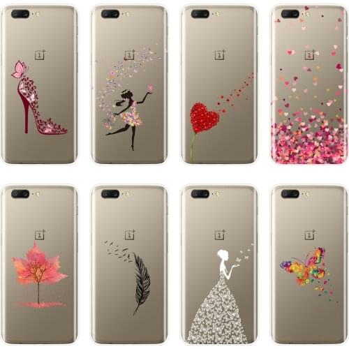 Soft Silicone Phone Case For OnePlus 3 3T 5 5T 6 6T Black Heart Girl Love Shoes Butterfly Back Cover For One Plus 6 6T 5 5T 3 3T