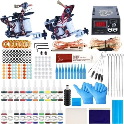 Tattoo Kit Professional Tattoo Machine Set Permanent Makeup Cartridge Needles Tattoo Body Art Tools For Beginner Starter