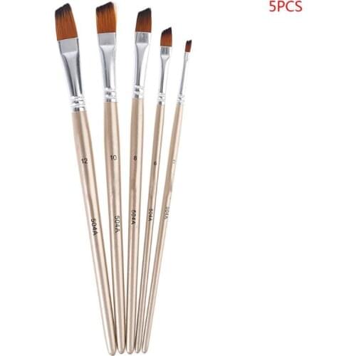 5pcs Paint Brush Set Nylon Hair Professional Artist Watercolor Acrylic Painting