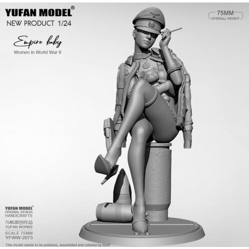 75mm Unpainted Beauty GK Resin Figure 1/24 Scale Model Kit Resin Colorless Self-Assembled Toy No.023