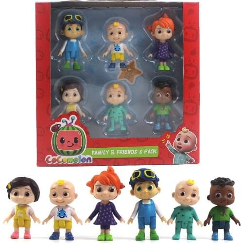 NEW 6pcs/lot Cartoon Cocomelon Figure Model Doll Toys Family Sister Brother Friends Children Collectable PVC Toys Kids Gifts