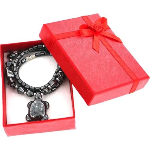 New Fashion Black Onyx Tortoise Necklace with Gift Box Women Animales Natural Stone Pendant Necklaces Girls Gift Jewelry