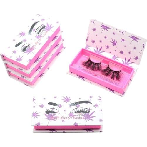 New Design Pink Leaf Rectangular Eyelash Box Custom Eyelash Packaging 3D Mink Lashes Wholesale Lashes Private Label
