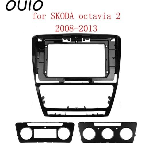OUIO 10.1 inch car dashboard Double Din DVD frame decoration kit dashboard panel suitable for SKODA octavia 2 2008-2013 frame