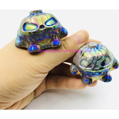 Natural Crystal Pumpkin Statue Carved Ghost Quartz Figurine Healing Crystals Feng Shui Home Decor Luck Witch Halloween Art Gift