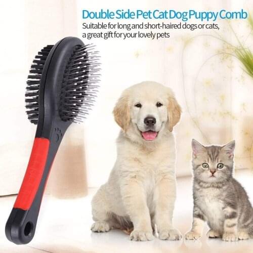 Pet Dog Comb Double Sided Brush Removing Shedding Hair Multifunction Pet Grooming Tool Cat Brush Grooming Comb Dirt Cleaning