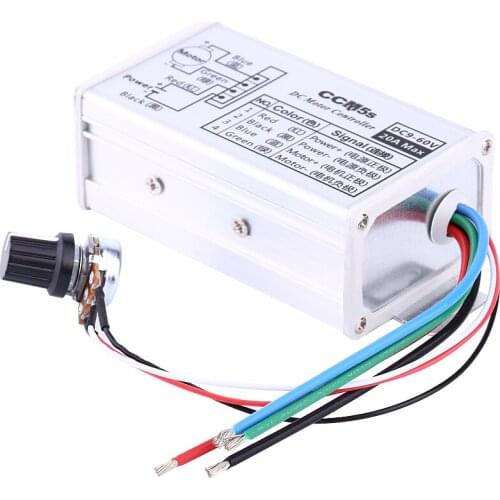 DC 9-60V 20A PWM Motor Speed Controller Regulator Driver PWM High Quality Stepless Speed Change Pulse Width Motor Speed Switch