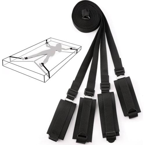 Sex Posture Bondage Belt on Bed Restraint Bondage Gear Sex Handcuffs Ankle Cuffs Slave Adult Games Sex Toys for Couples Sex Game