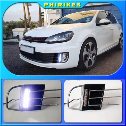 LED Daytime Light Running Light DRL Front Fog Lamp Day Light fog light For Volkswagen Golf 6 Golf6 GTI 2010 2011 2012 Auto