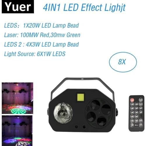 LED Effect Light Magic Ball Laser Pattern Strobe 4IN1 LED Flashlight Club Dj Disco Stage Light Effect LED Strobe Light KTV Bar