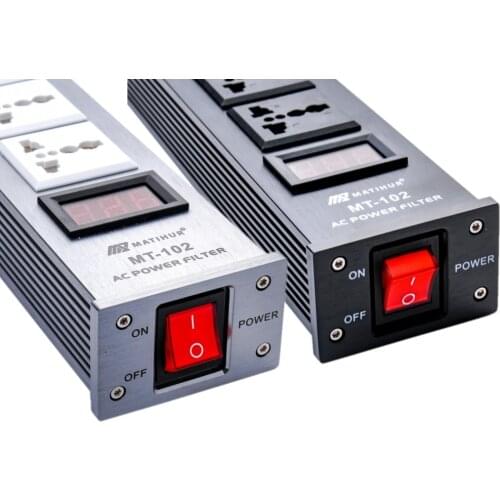 Hifi Matihur MT-102 Audio Noise AC Power Filter Power Conditioner Power Purifier Surge Protection with EU Outlets Power Strip