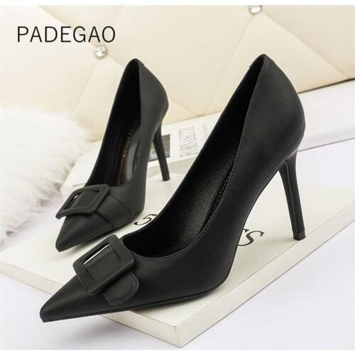 Womens Shoes 2021 OL Elegant Fashion Ladies Dress Shoes Party Black Pump Heels