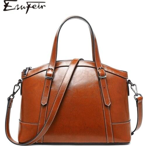 New Arrival Leather Women Handbag Europe and America Oil Wax Leather Fashion Shoulder Bag Casual Women Crossbody Bag Tote Bags