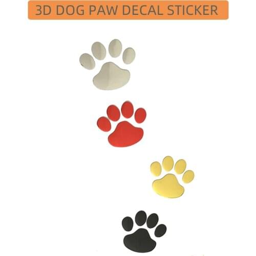 1 Pair Funny Dog paw 3D car sticker Animal Bear Foot Prints Foot sticker PVC chromed emblem badge Car styling Sticker