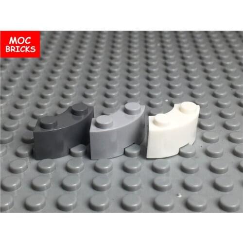 10pcs\lot MOC Bricks Brick, Round Corner 2 x 2 Macaroni with Stud Notch fit with 3063 building blocks toys bricks kids gifts