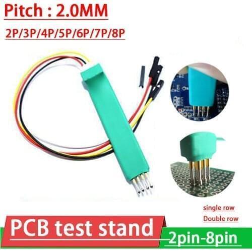2.0mm PCB Test Stand programming Debug Download Burning Clip fixture pin STC ARM JTAG Tool Probe CABLE 2P 3P 4P 5P 6P 7P 8P