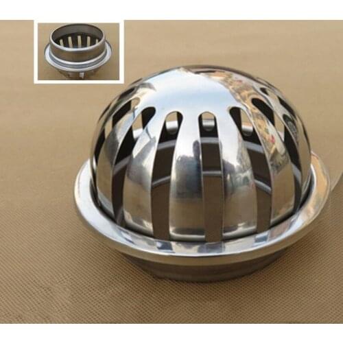 304Stainless Steel Balcony Roof Round Large Displacement Anti-blocking Floor Drain Outdoor Garden Sink 75/110mm Pipe Floor Drain