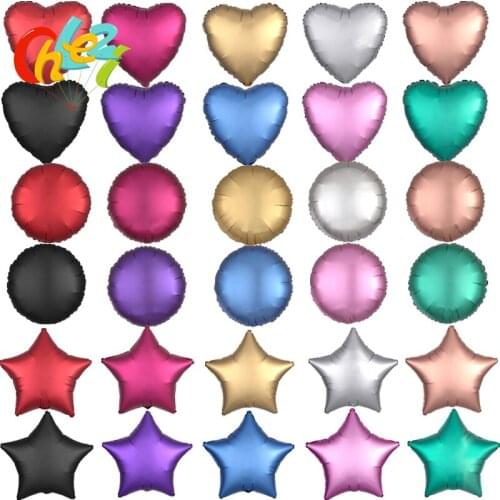 50pcs Round Chrome Metal Helium Balloon Star Heart Foil Balloon Birthday Party Wedding Anniversary Globos Party Decorations