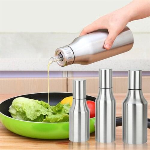 500/750/1000ML Creative Olive Can Stainless Steel Sprayer Pot Cooking Roast Baking Tool Oil Bottle Oil Vinegar Sauce Dispenser