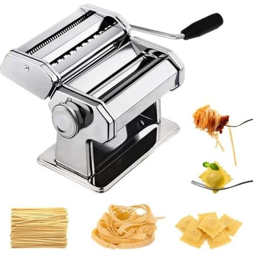 Noodle Maker, Household Noodle Making Ravioli Spaghetti Adjustable Thickness for 9 Adjustable Stainless Steel Manual Pasta Making