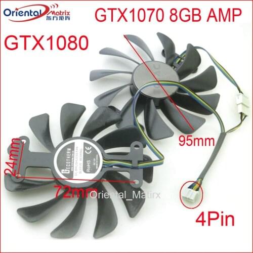 Free Shipping GFM10012H12SPA 95mm DC12V VGA Fan For ZOTAC GTX1080 GTX1070 1070Ti AMP ED Graphics Card Cooling Fan