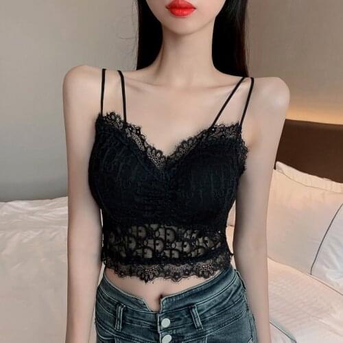 Black White Sexy Hollow Out Vest Strapless Korean Style Fashion Ladies Summer Debardeur Clothes For WomenS Tube Corset Tank Top